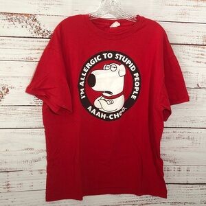 Funny Family Guy Red Cartoon Graphic T-Shirt size XL